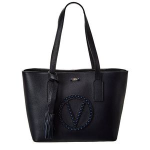 Valentino By Mario Valentino Black Leather Studded V Tote